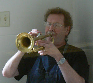 Scott tries trumpet