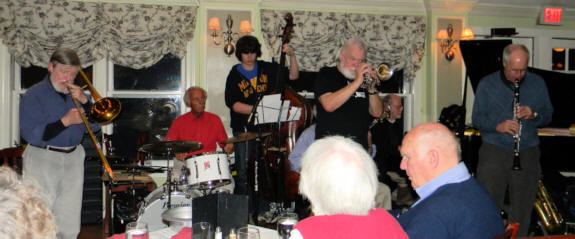 16-year-old on string bass with the band