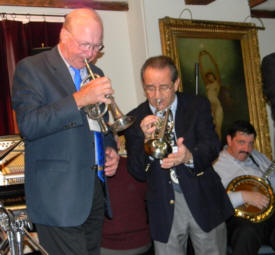 Lew Green and Freddy Vigorito on cornet, Barta banjo