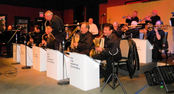 full 14-piece band, with Tom Ferrante, alto sax, standing