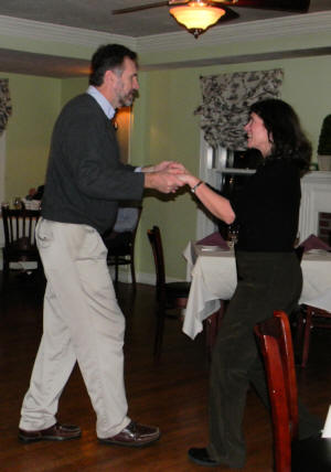 young couple swing dancing