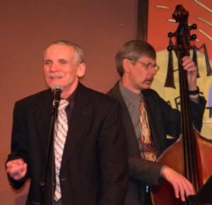 Dave singing, string bass backing